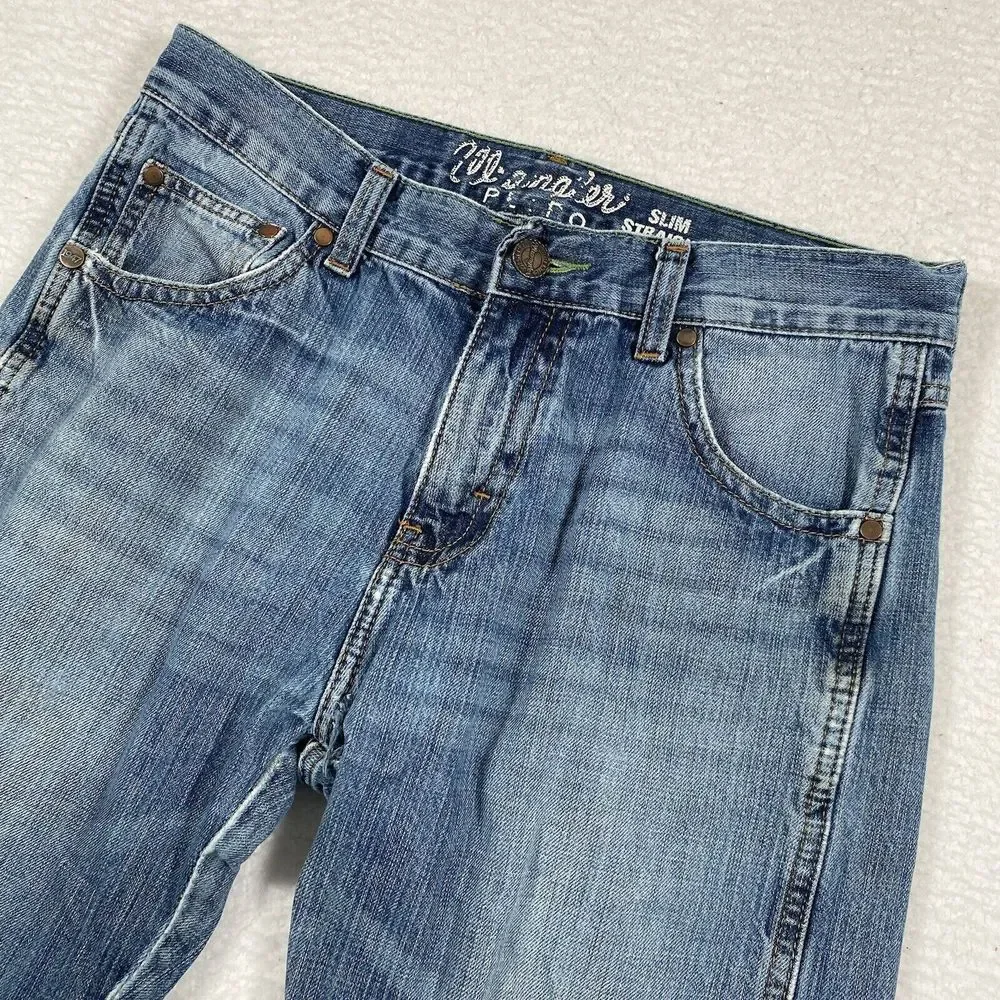 Wrangler Retro Jeans Mens 30x32 (Real‎ 32x31) Slim Straight Denim Work Pants